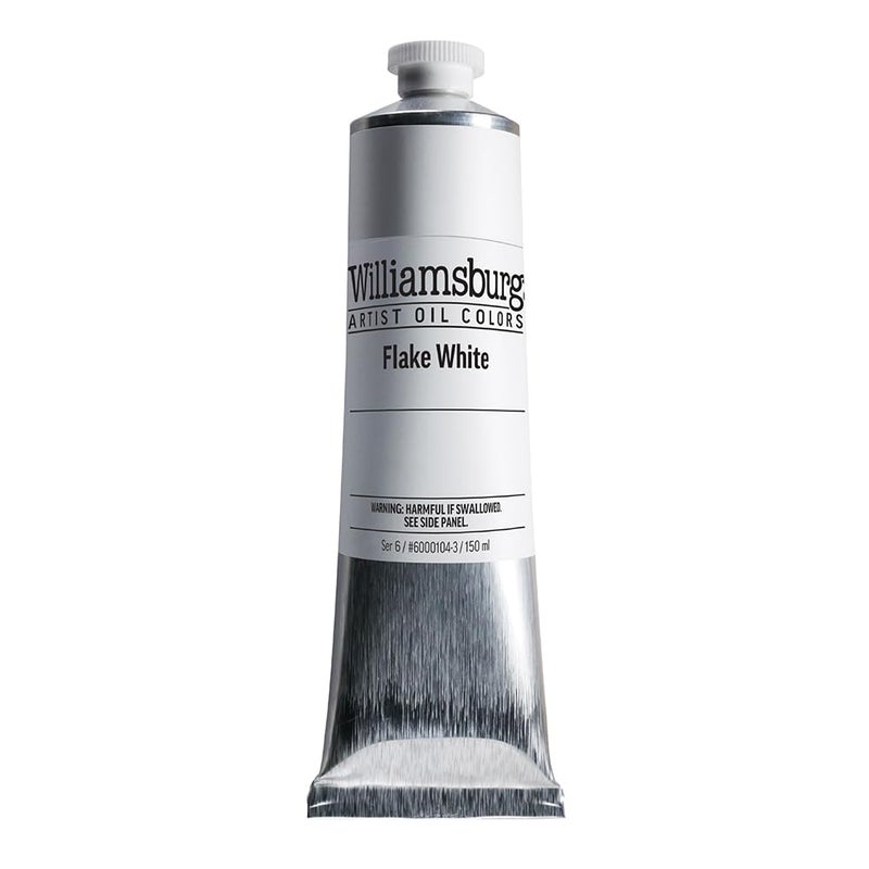 Williamsburg Artist Oil Colors by GOLDEN, Flake White, 150 ml tube, Professional Oil Paint, Semi-Opaque - Image 1